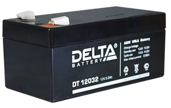 Аккумулятор для ИБП Delta Battery DT 12032 3,3А/ч-12V- EN1 зажим (FASTON) прямая 134x67x61