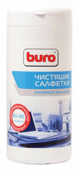 Салфетки Buro BU-Tmix универсальные туба 65шт влажных + 65шт сухих