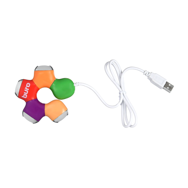 USB-Хаб Buro BU-HUB4-0.5-U2.0-Flower